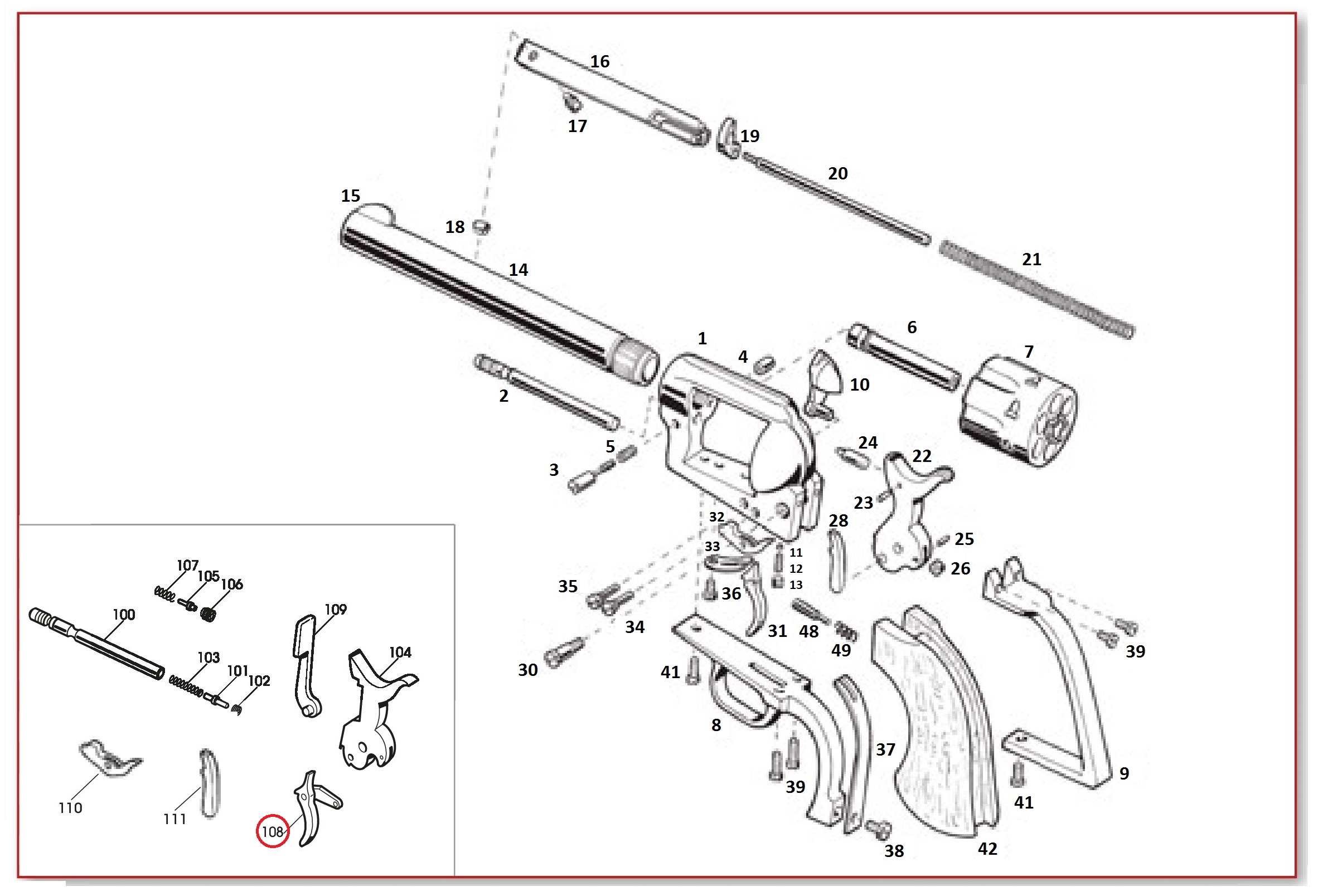 Show product details for #108 Transfer Bar Trigger (Blued) .22LR 10-Shot