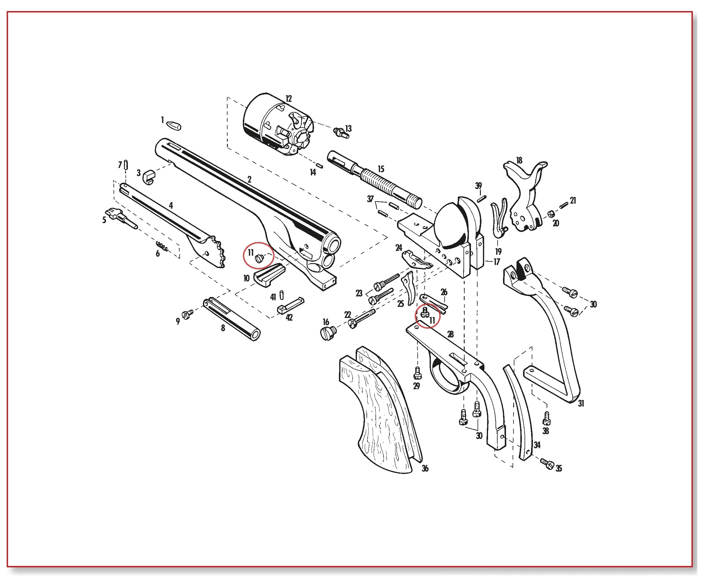 Show product details for #11 1851/60/61/62 Screw for Wedge OR Trigger & Bolt Spring