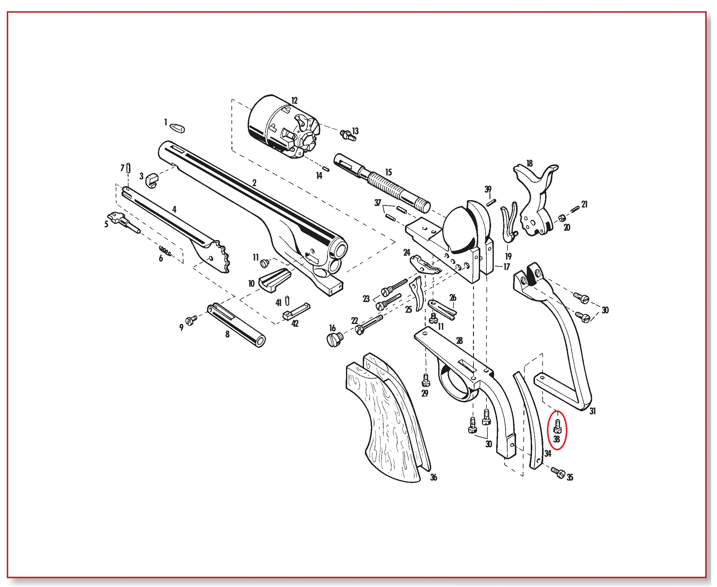Show product details for #38 1860/1861 Lower Backstrap Screw