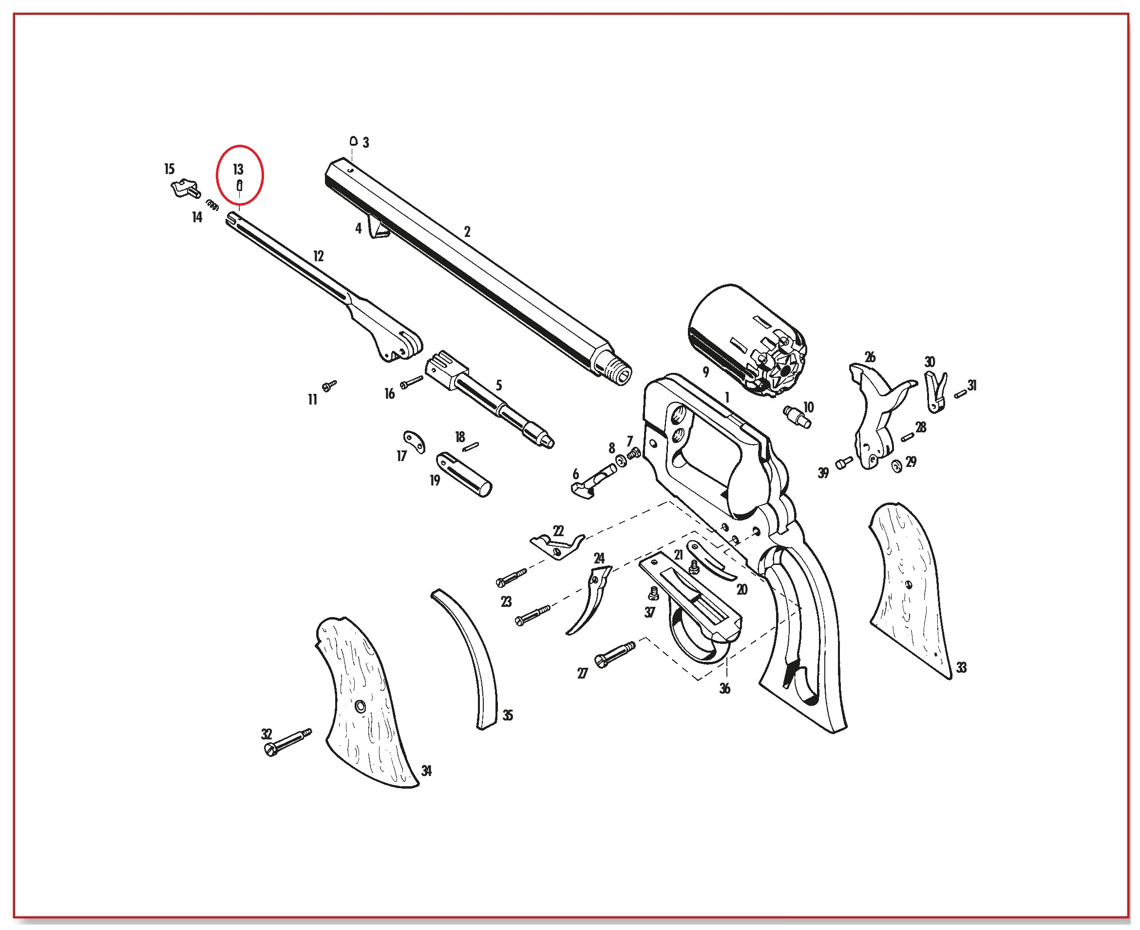 Show product details for #13 1858/62 Loading Lever Latch Pin