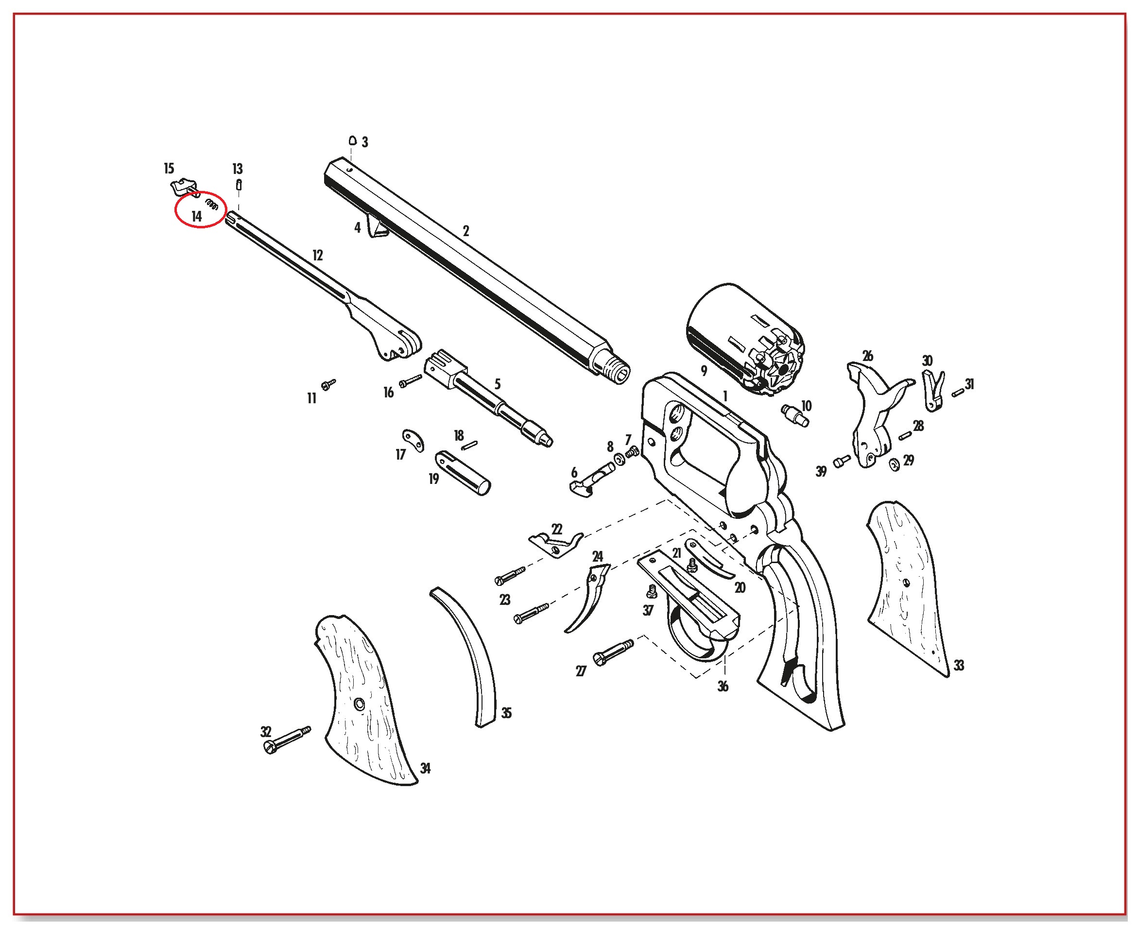 Show product details for #14 1858/62 Loading Lever Latch Spring
