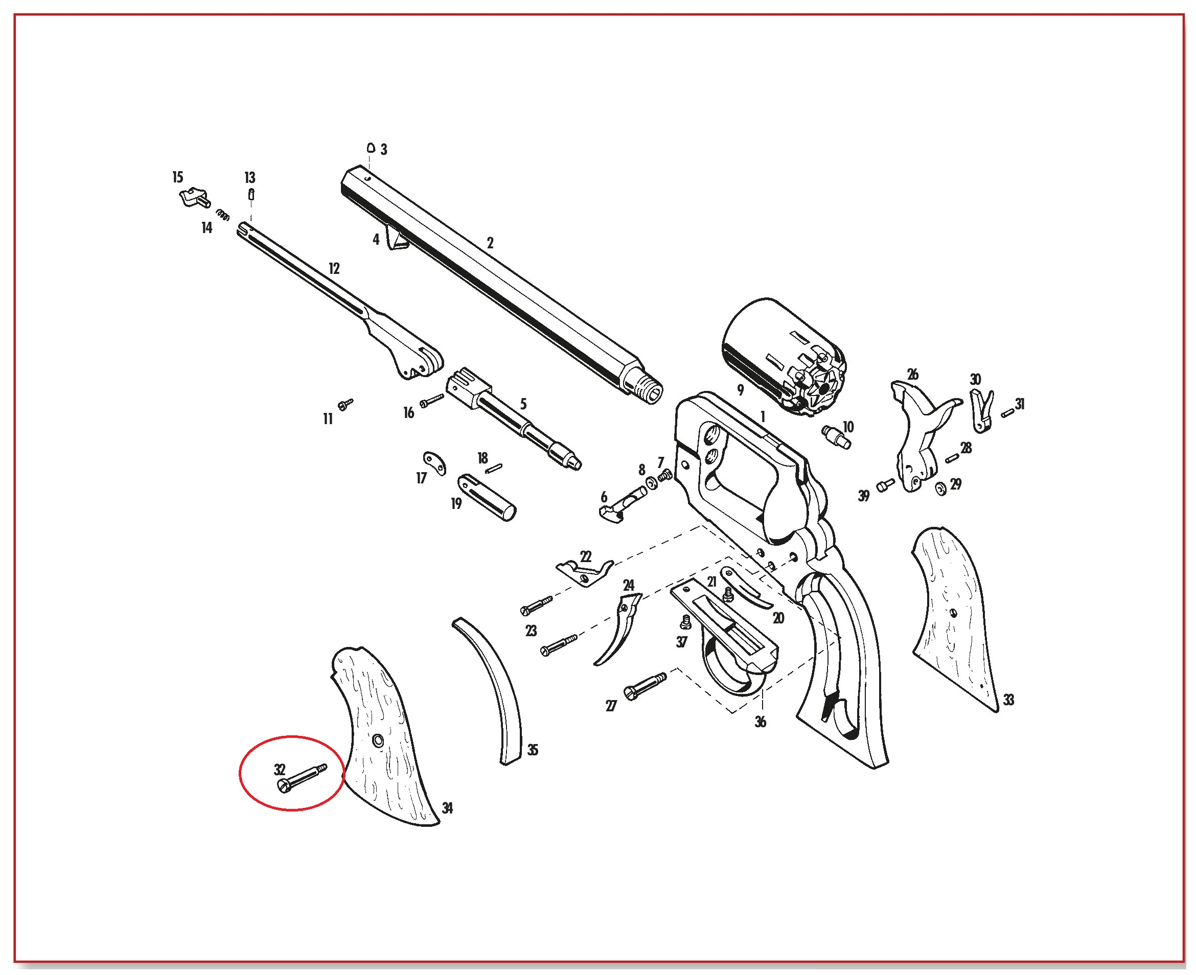 Show product details for #32 1862 Spiller & Burr Grip Screw