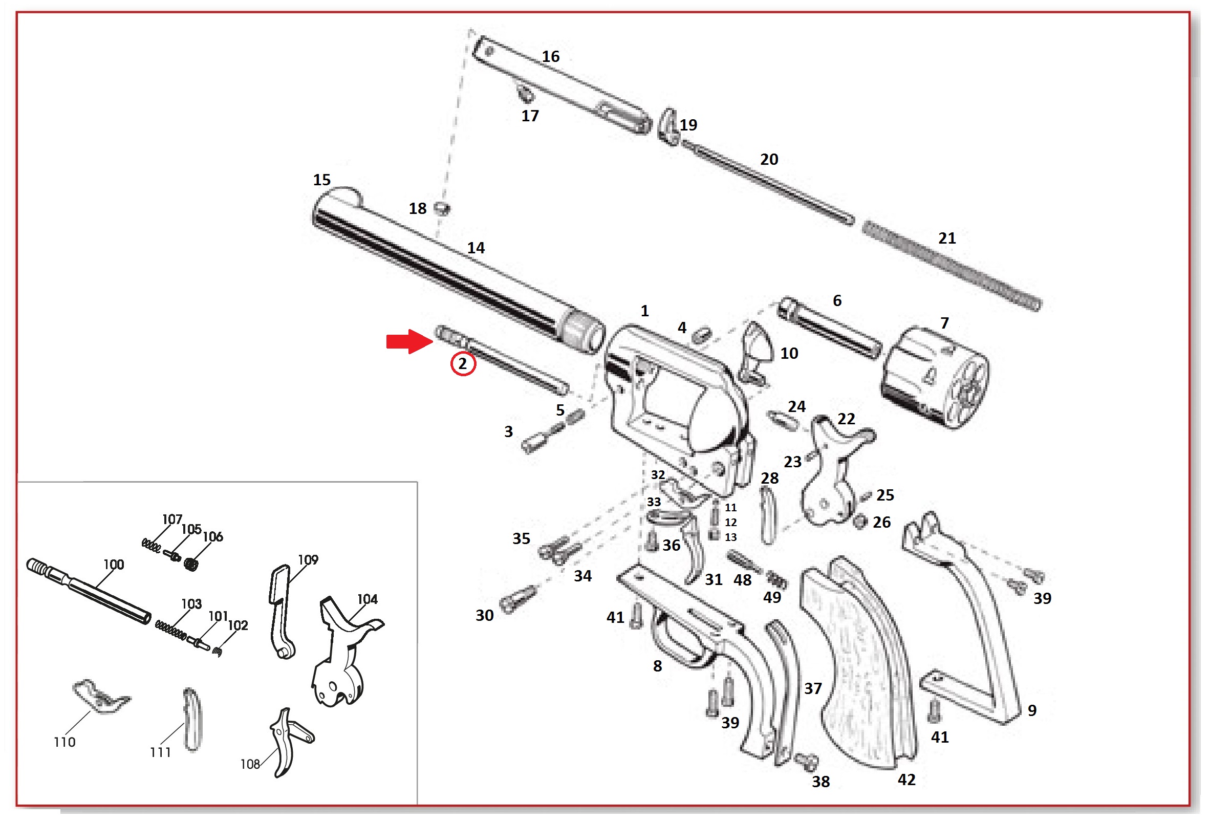 Show product details for #2 1873 GWII Cylinder Base Pin