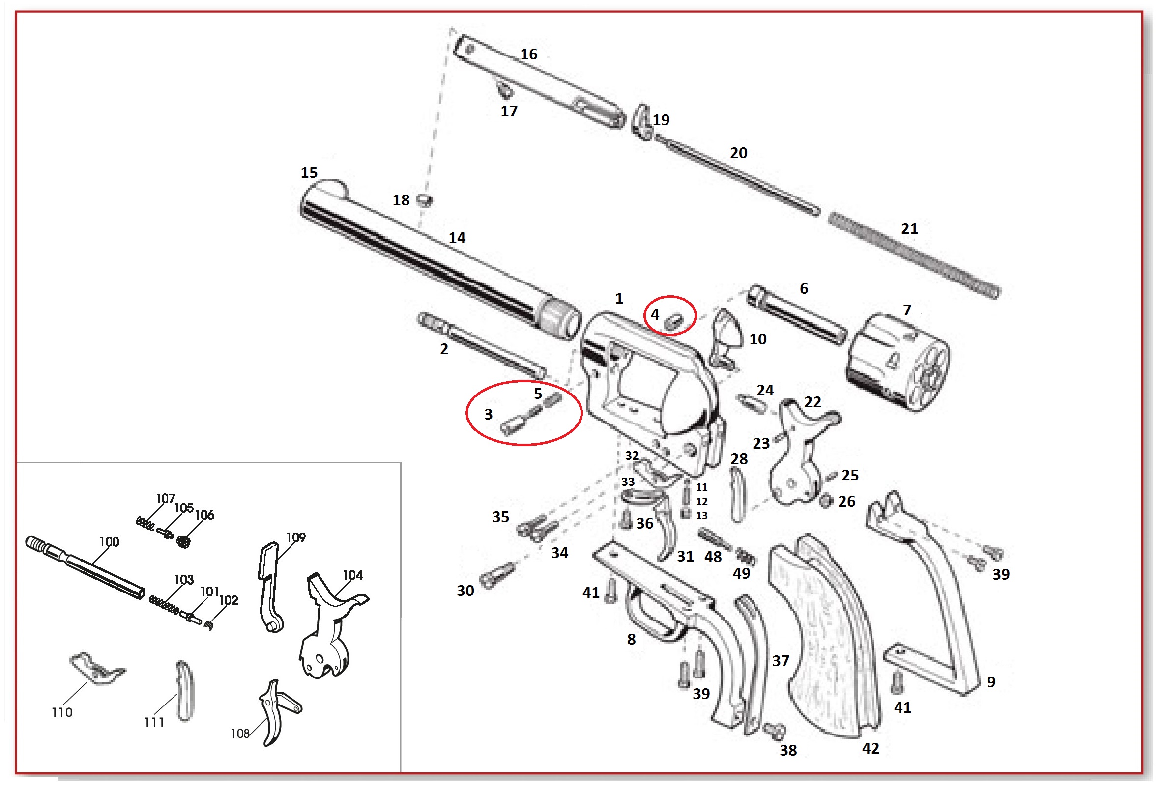 Show product details for #3+4+5 1873 GWII Base Pin Latch Assembly (Factory Nickel)