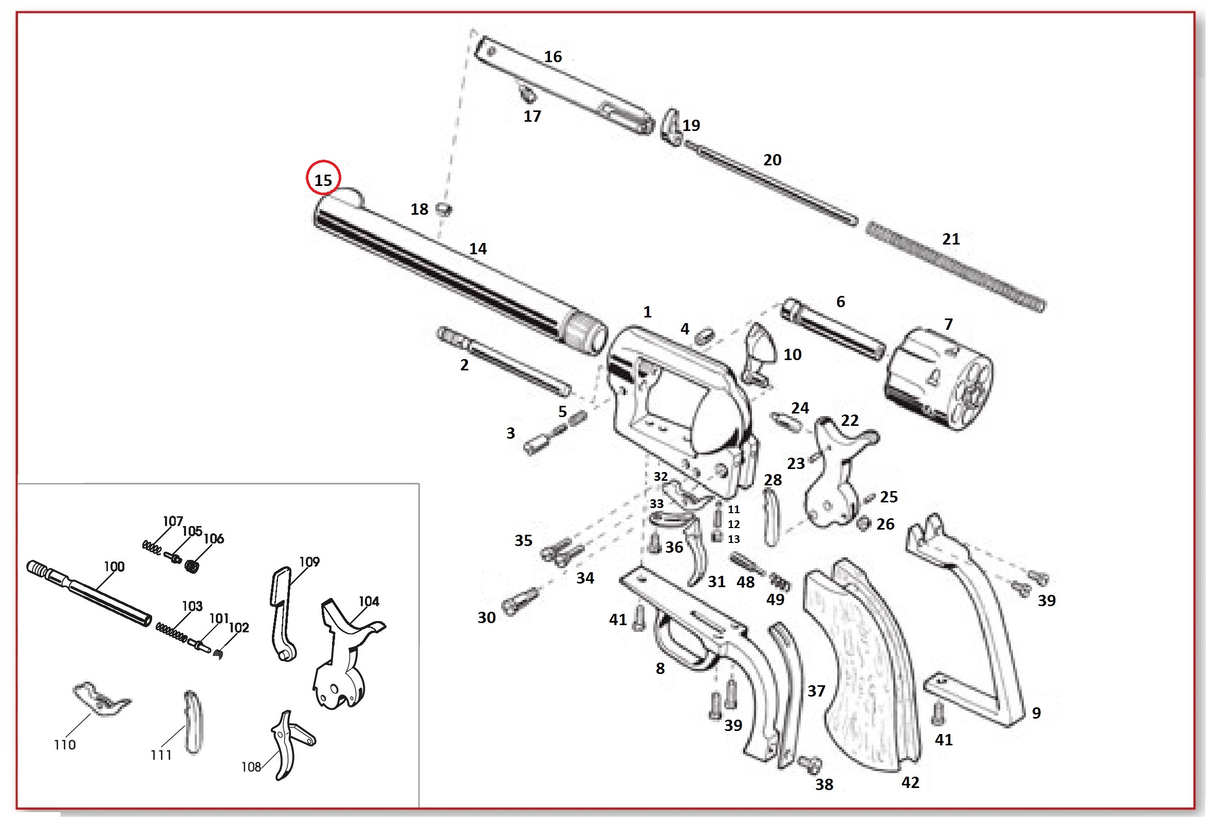 Show product details for #15 1873 GWII Front Sight .45LC, .44MAG (Unfinished)