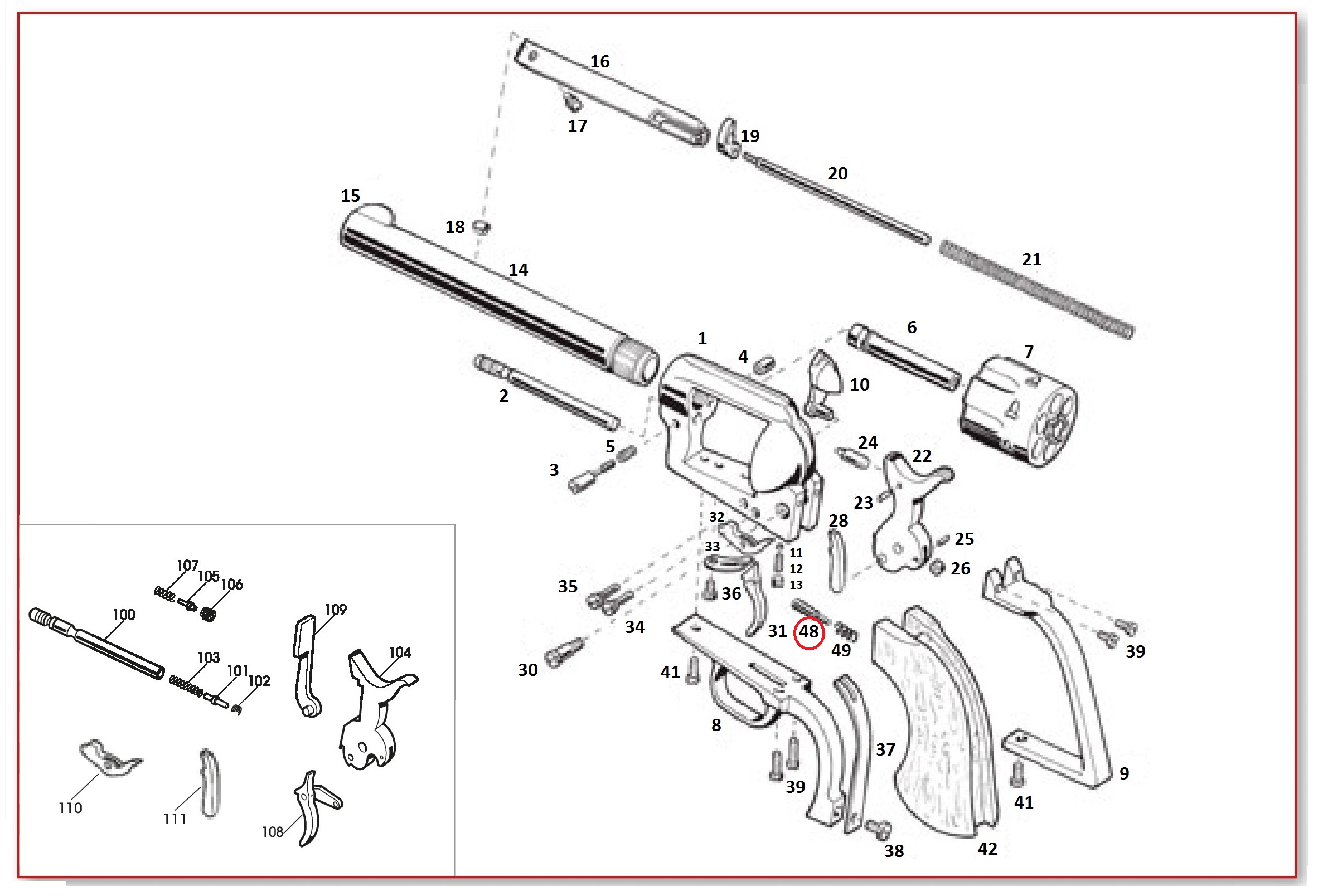 Show product details for #48 1873 GWII Hand Recall Spring Guide (Plunger)