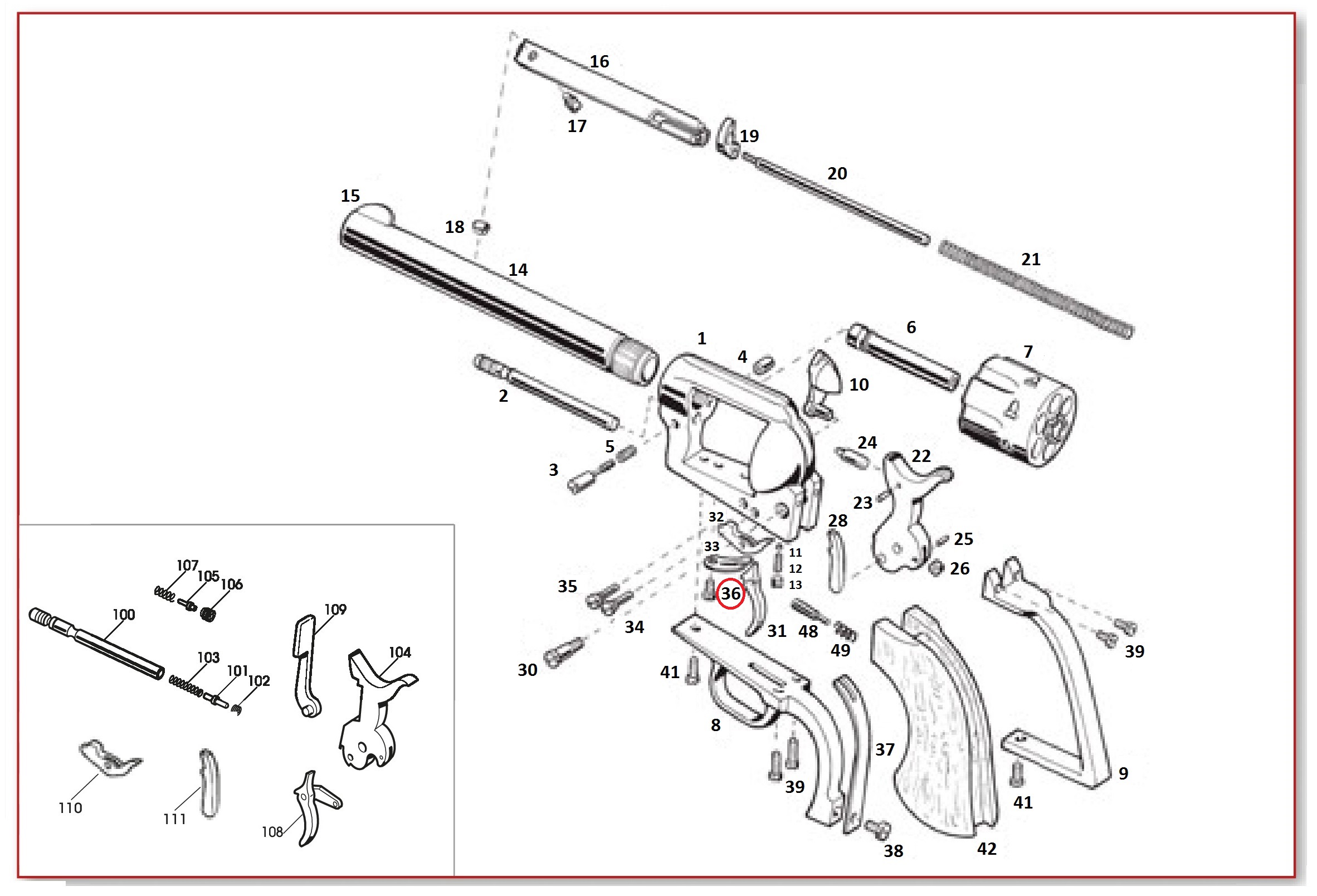 Show product details for #36 1873 GWII Trigger (Sear) & Bolt Spring Screw