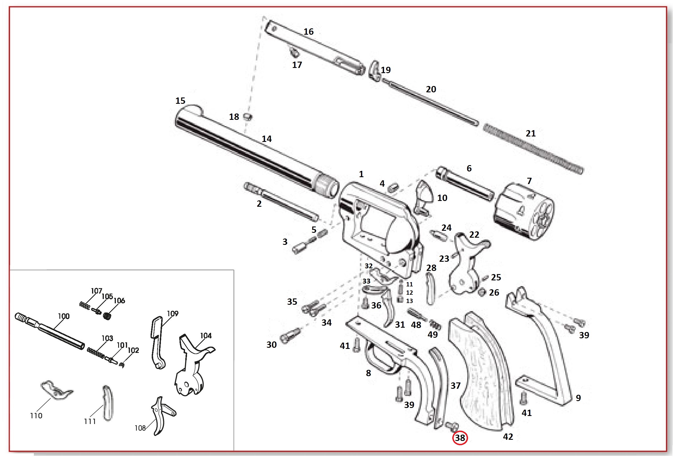 Show product details for #38 1873 GWII Mainspring Screw