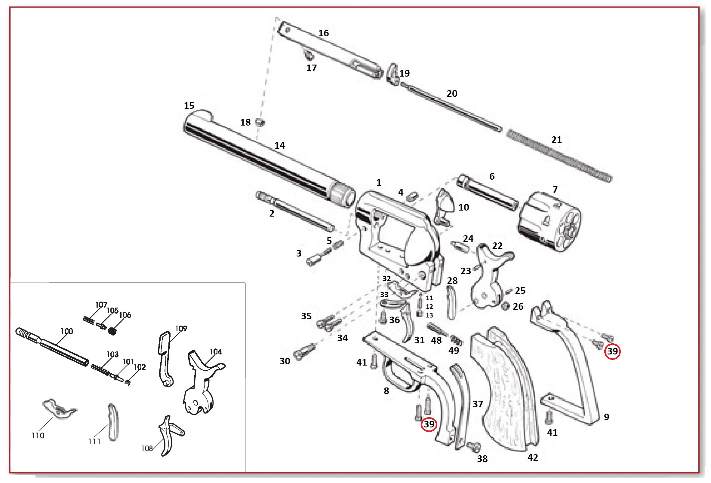 Show product details for #39 1873 GWII Top Backstrap OR Rear Triggerguard Screw (1pc)