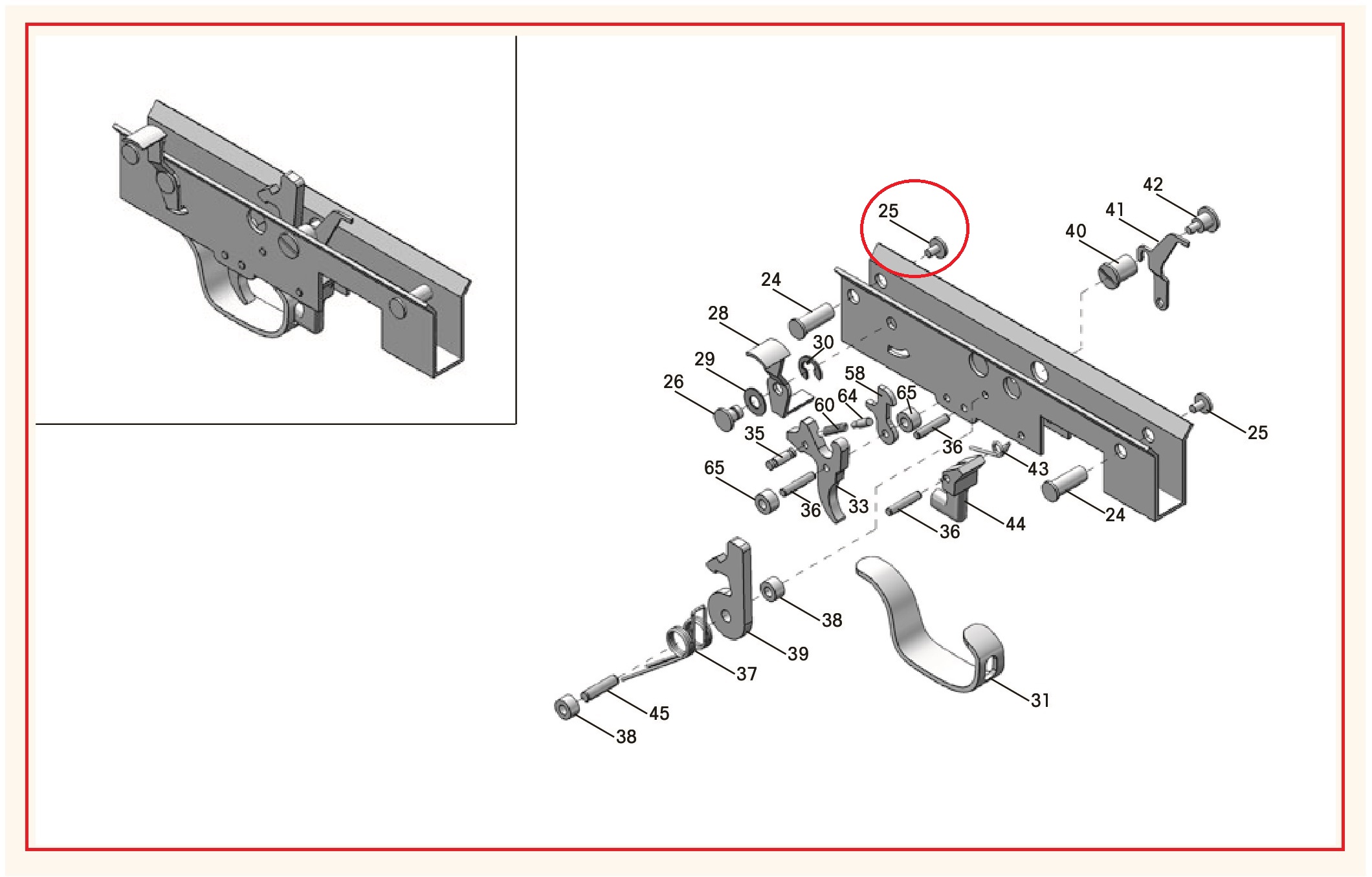 Show product details for #25 PPS/50 Receiver Pin Retainer