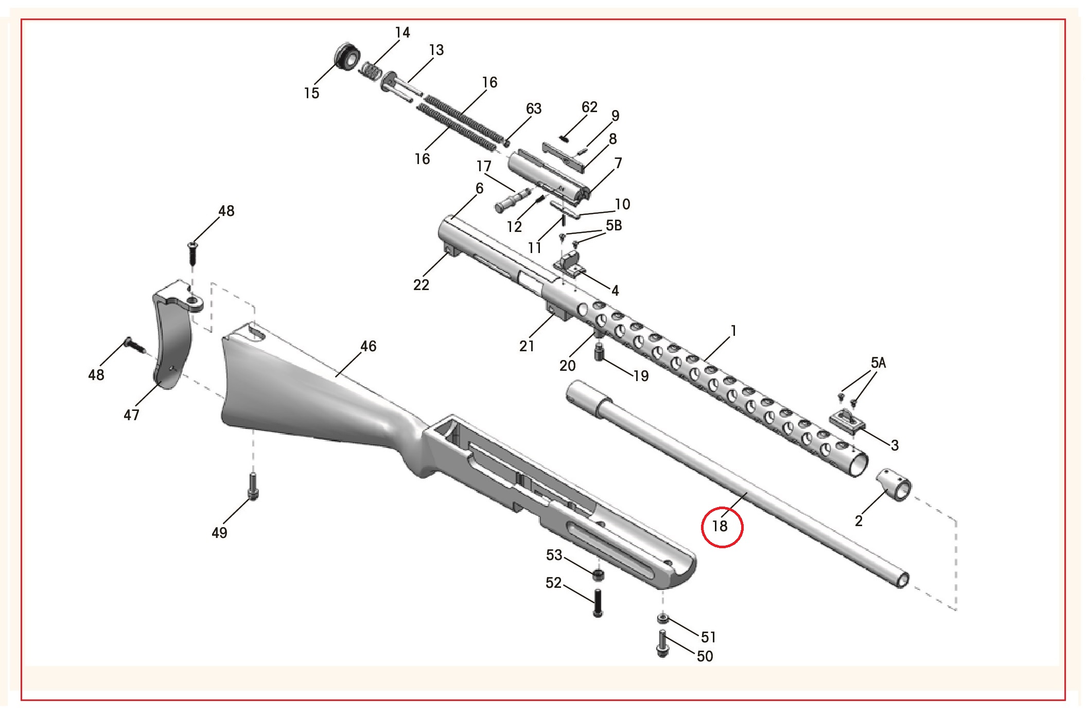 Show product details for #18 PPS/50 Barrel .22LR Finished