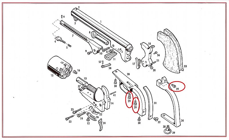 Show product details for #29 1851/60/61 Rear Triggerguard OR Top Backstrap Screw (1PC)