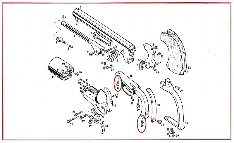 Show product details for #30 1851 Front Triggerguard OR Bottom Backstrap Screw (1PC)