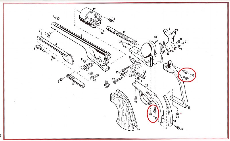 Show product details for #30 1851/60/61 Rear Triggerguard OR Top Backstrap Screw (1PC)